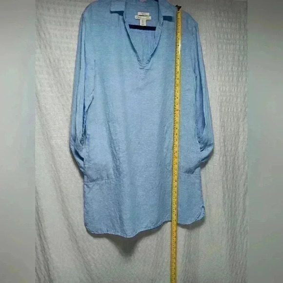 C&C California 💯 Linen Long Sleeve mini dress. Ladies size L - Picture 3 of 9